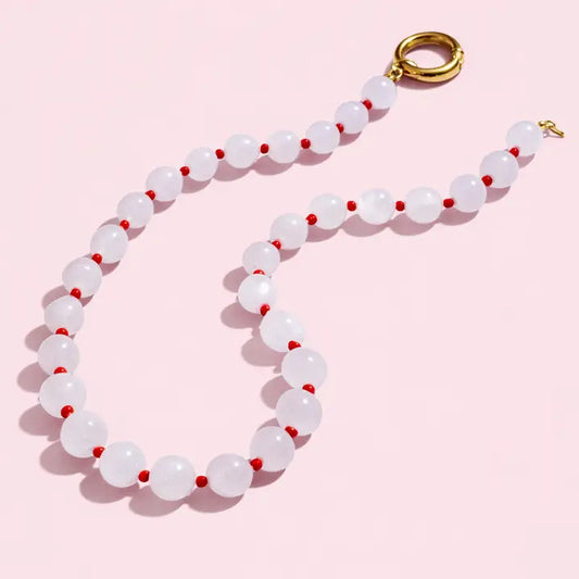 Moon Mink Stone Bead Necklace