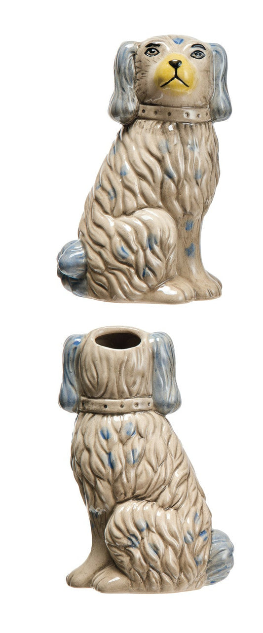 Hand Painted Dog Vase