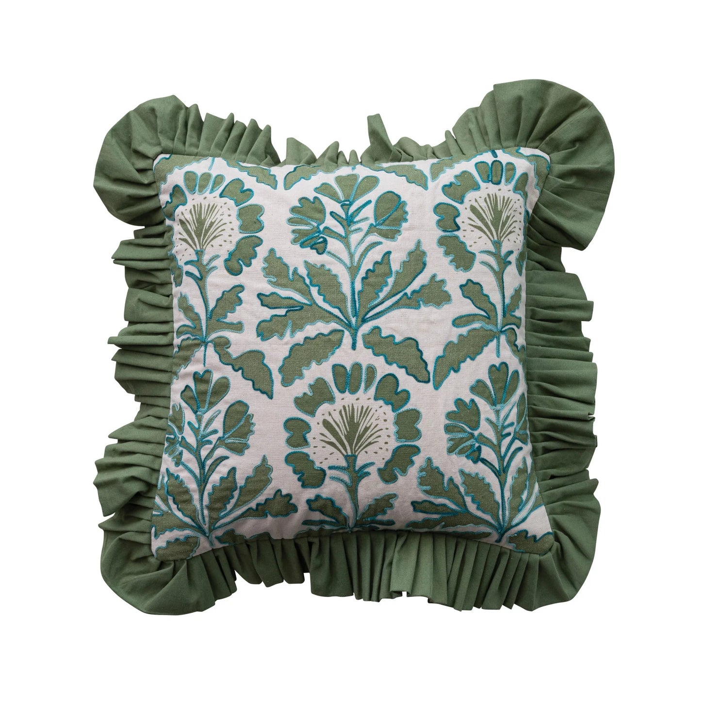 Floral Ruffled Pillow