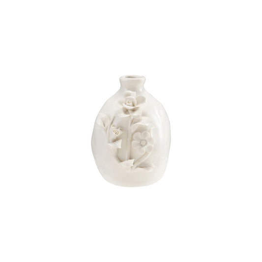Stoneware Vase w 3D Flowers