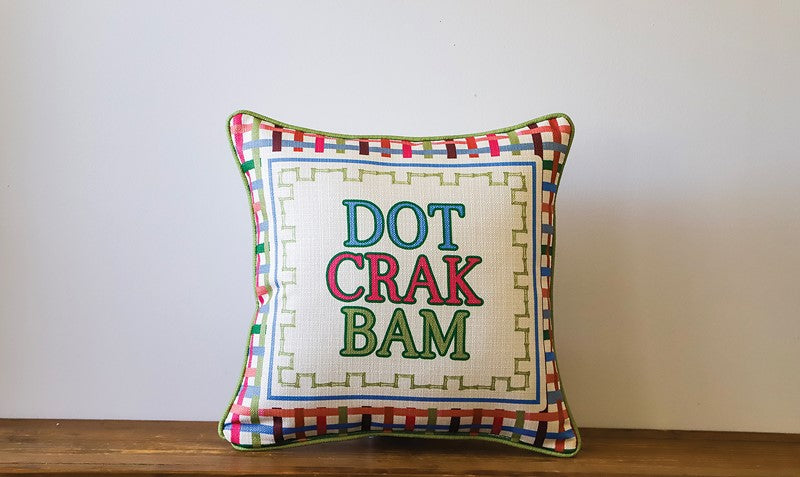 Dot Crack Bam Gingham Pillow