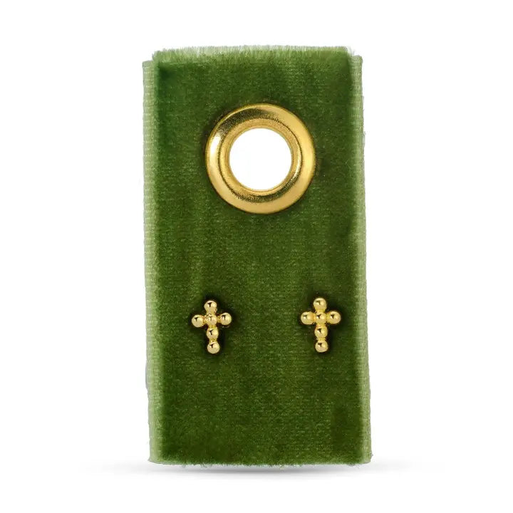 Petite Dot Cross Earrings