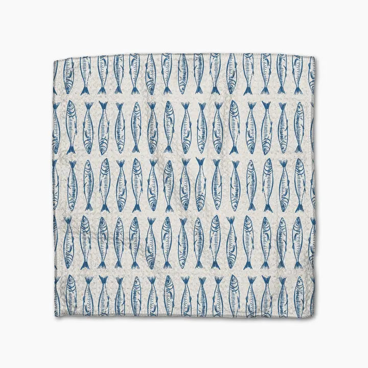 Sardine Check Blue Dishcloth Set