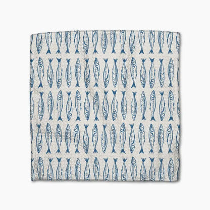 Sardine Check Blue Dishcloth Set