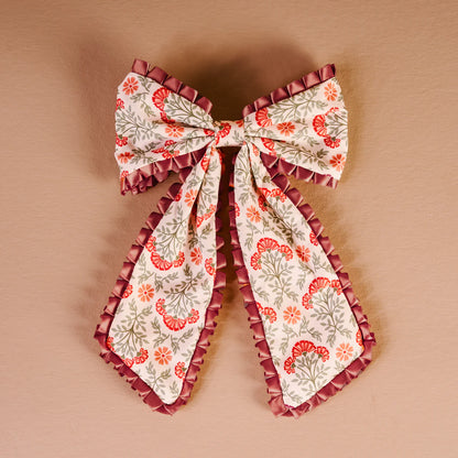 Everbloom Rose Fancy Frills Bow