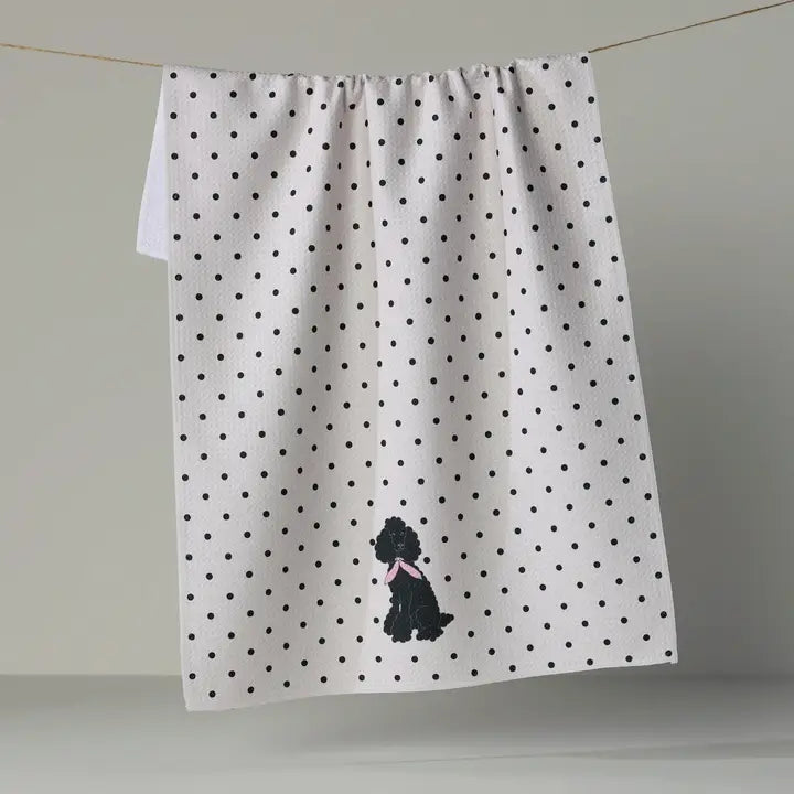 Poodle Charm Tea Towel