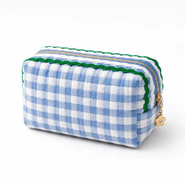 Color Wave Gingham Cosmetic Case