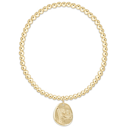 America Disc Classic Gold 3mm Bracelet
