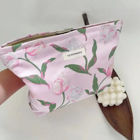 Vintage Floral Cosmetic Bag