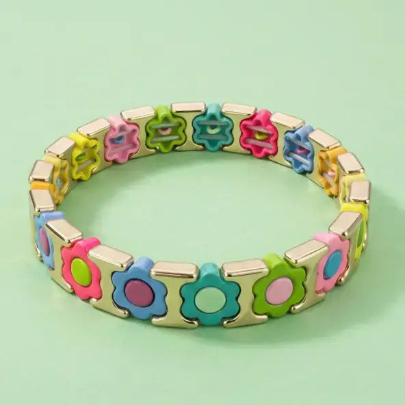 Flower Enamel Florence Stretch Bracelet