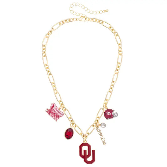 Ok Sooners Gameday Charm Necklace