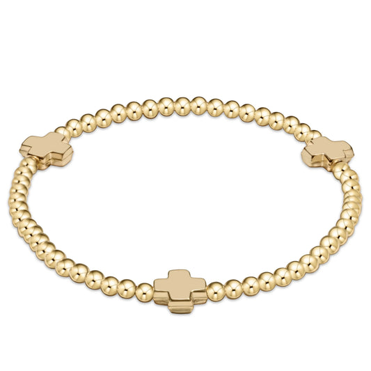Extends Signature Cross 3mm Bead Gold