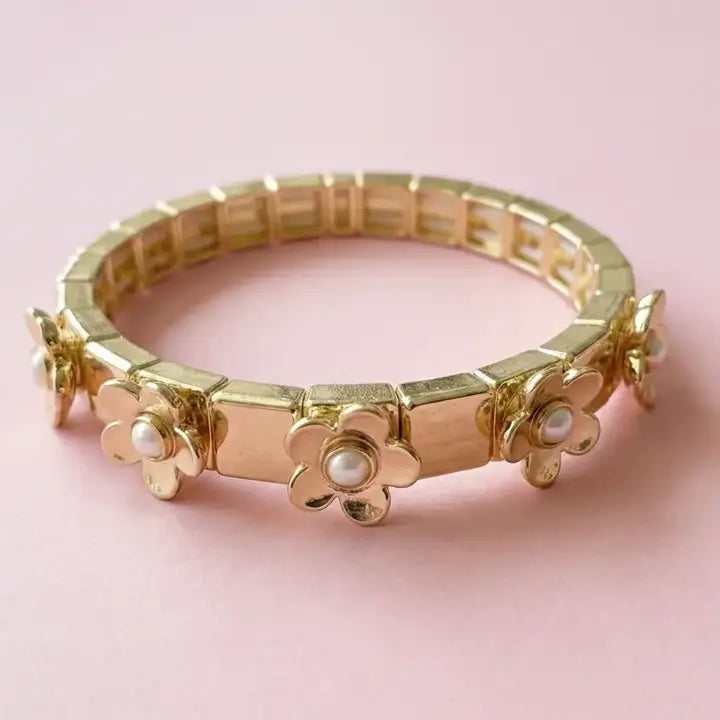 Poppy Flower Stretch Bracelet