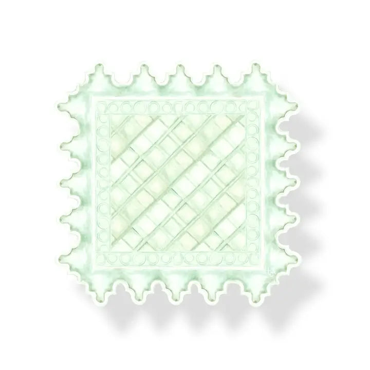 Acrylic Green & White Coaster
