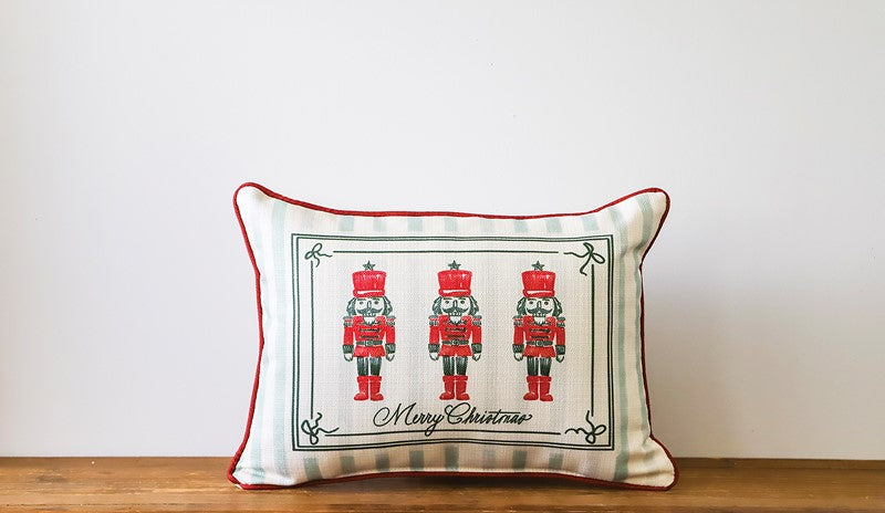 Green Stripe Nutcracker Pillow
