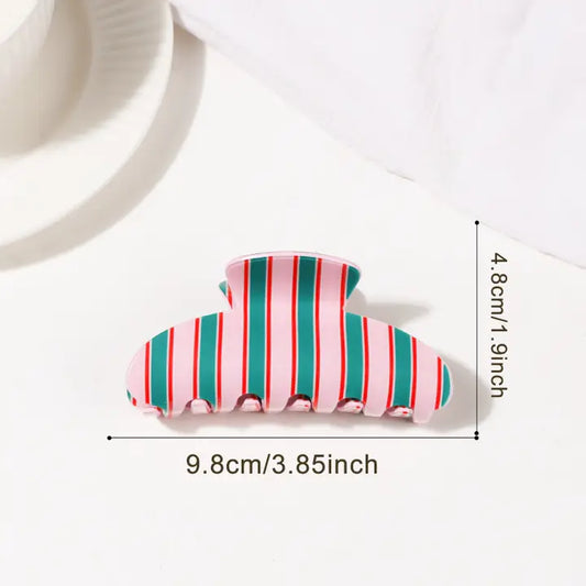 Multi Vertical Stripe Claw Clip