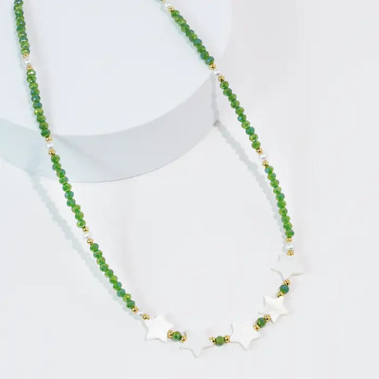 Aqua Twinkle Beads Necklace