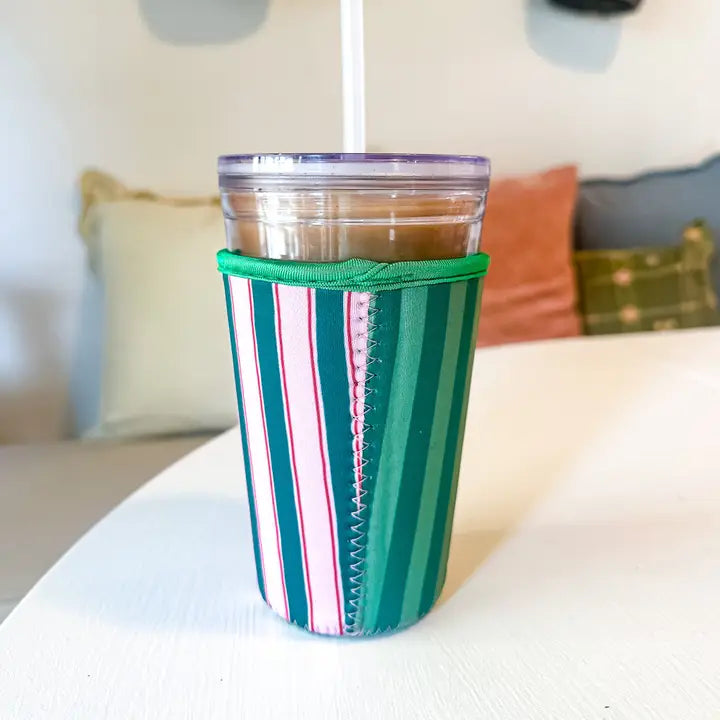 Green Stripe Drink Sleeve
