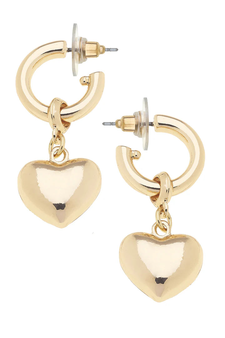 Hannah Puffed Heart Hoop