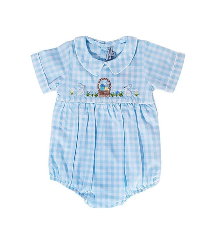 Happy Easter Bubble: Blue Gingham
