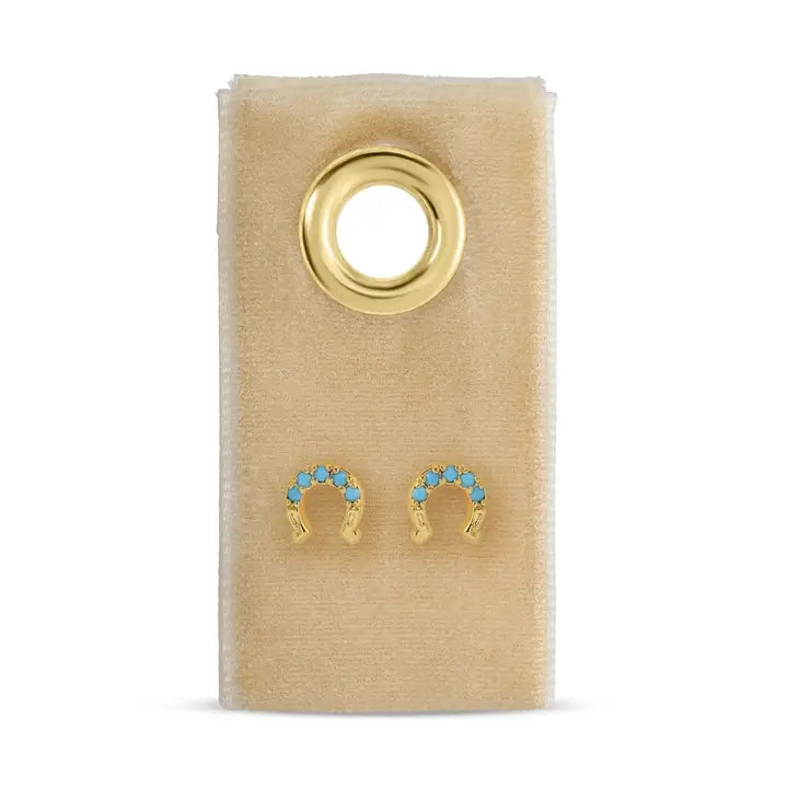 Light blue Horshoe Studs