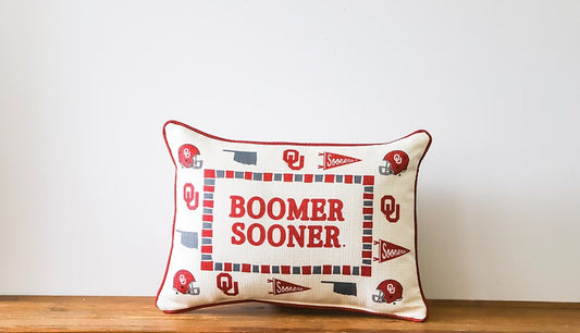 Oklahoma Collegiate Icon Border Pillow