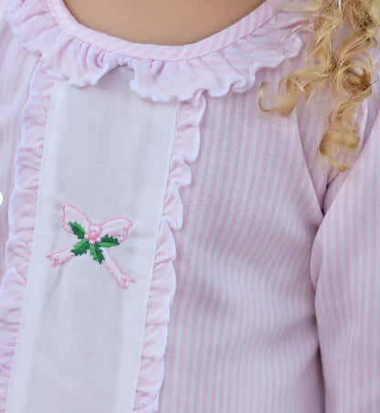 Pink Stripe Bow & Holly Gown