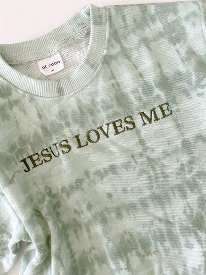 Jesus Loves Me Green Sweatshirt