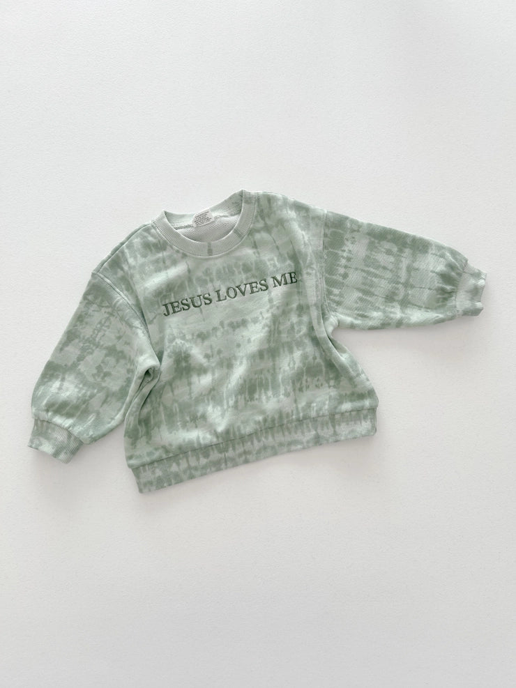 Jesus Loves Me Green Sweatshirt