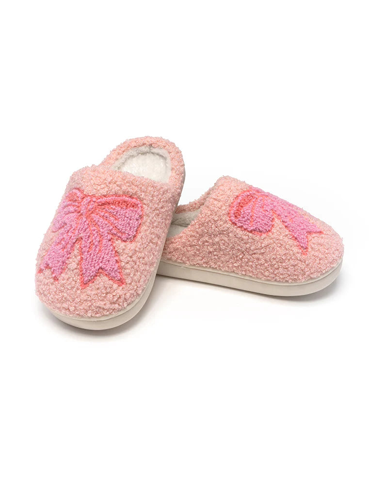 Kid Pink Bow Slippers