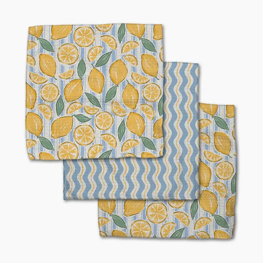 Lemon Waves Dishcloth Set