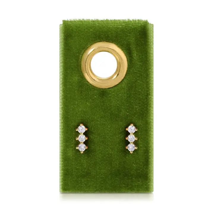Triple CZ Line Stud