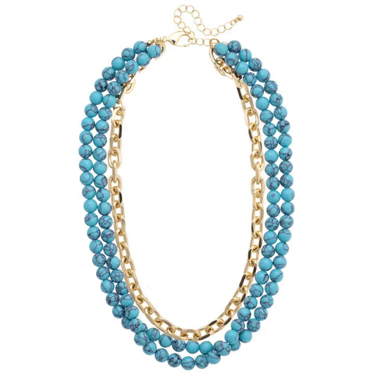 Los Alamos 3 Layer Turquise Necklace