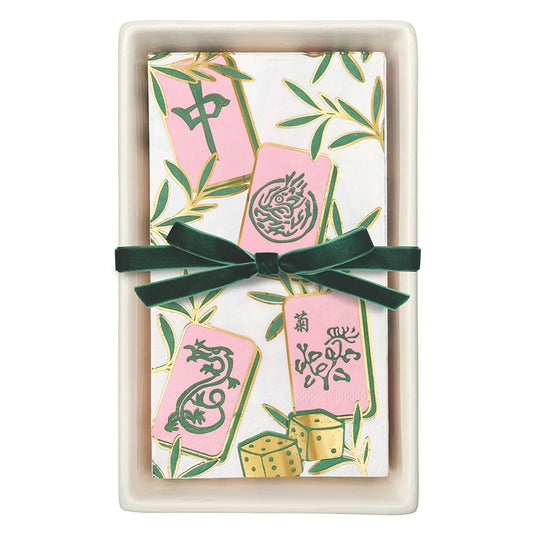 Mahjong Tiles Guest Towel + Tray