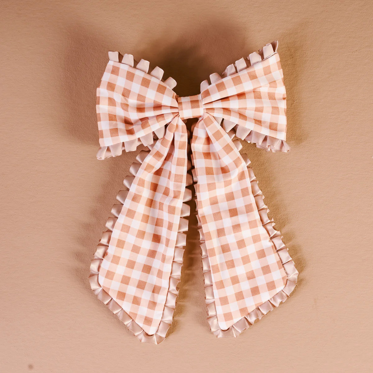 Maple Gingham Fancy Frills Bow