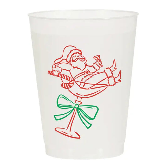 Martini Santa Christmas frosted Cups
