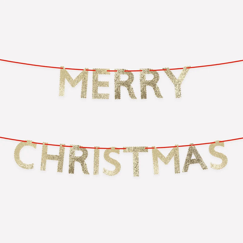 Glitter Merry Christmas Garland Set