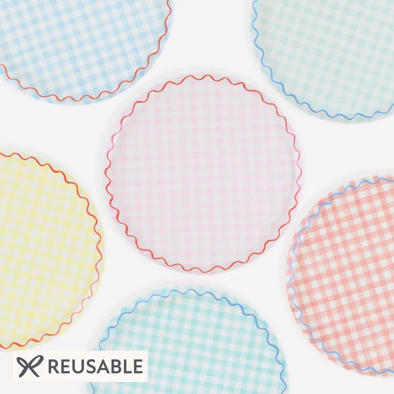 Gingham Lg Plates