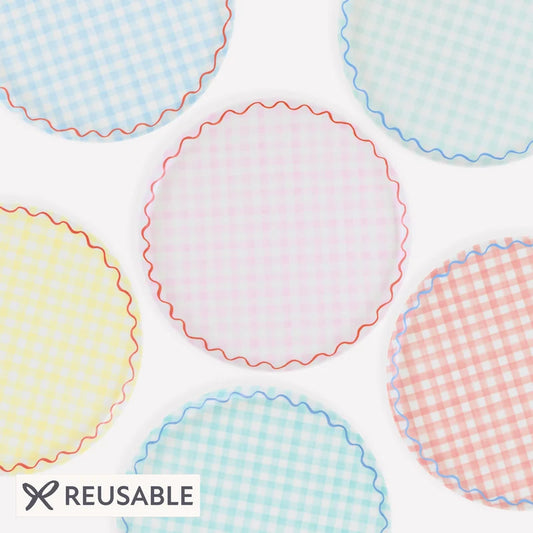 Gingham Lg Plates