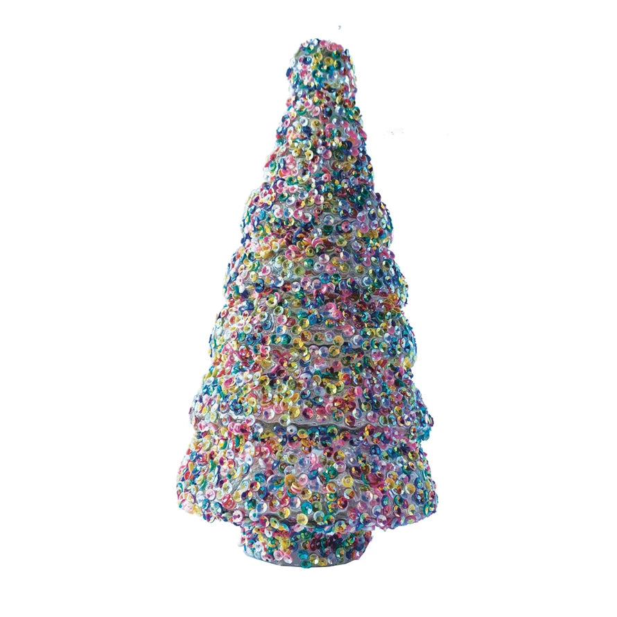 Multi Color Sequin Glass Tree