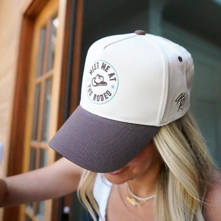 Meet Me At the Rodeo - Brown Vintage Trucker Hat