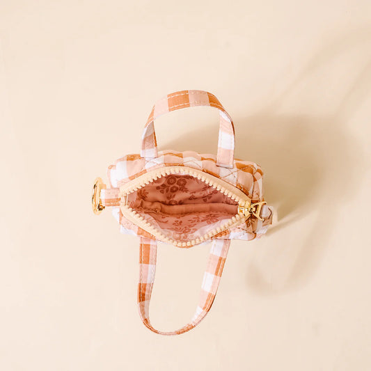 Maple Gingham Itty Bitty Duffle Bag Charm