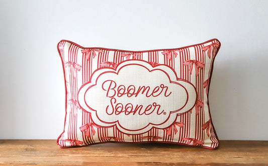 Boomer Sooner Bow Pattern Pillow
