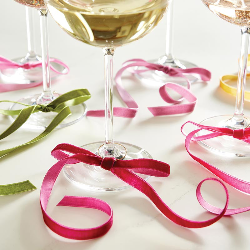 Velvet Bow Wine Charms
