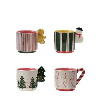 Decorative Holiday Mugs Asst