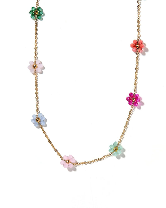 Gracie Flower Multi Color Necklace