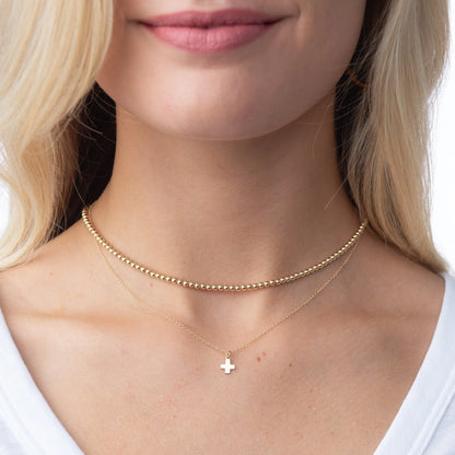 16" Signature Sm Gold Cross Necklace