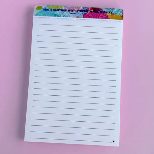 Large List Pad - Proverbs 31:25 - Sja Collab - 75 Sheets