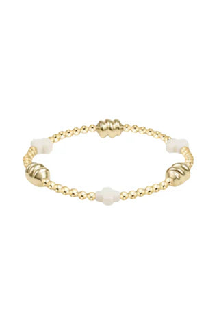 Admire Gold 3mm Off White Cross Bracelet