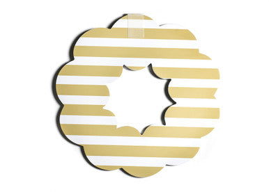 Neutral Stripe Wooden Wreath